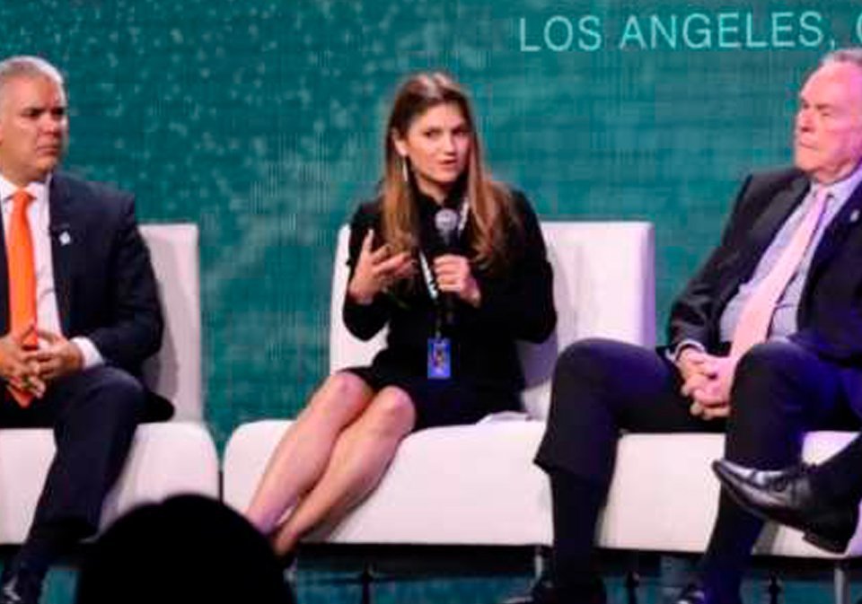 Presidente de Colombia, Iván Duque, la Canciller Erika Mouynes y el embajador de Perú en la OEA Harold Forsyth.