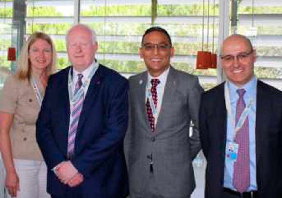 S.E. Pablo Garrido A., Embajador de Panamá en Portugal con Autoridades de Chile y Canadá, durante la primera reunión de la Coalición América para la Protección de los Océanos.