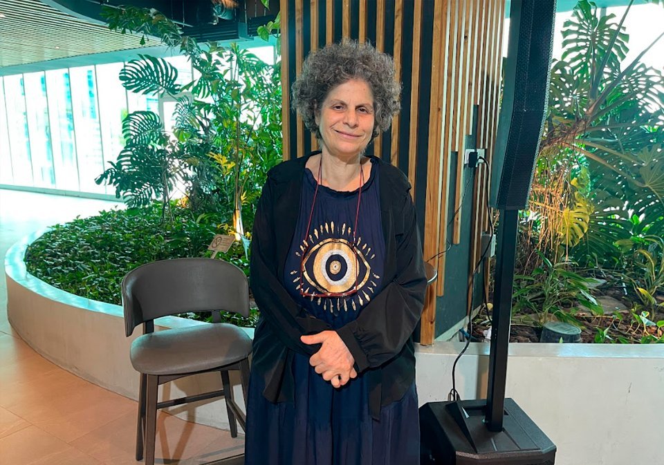 Margarita Theodorakis, hija de Mikis Theodorakis, durante presentación del festival.